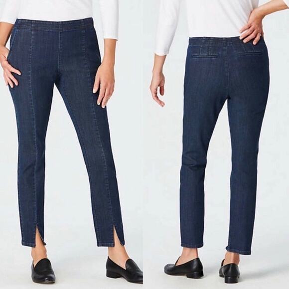 J. Jill Authentic Fit Front Slit Mid Rise Ankle Jeans - Picture 1 of 8